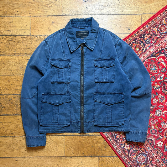 Vintage Marlboro Blue Cropped Fit Workwear Cargo Jacket - M