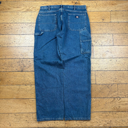 Vintage Dickies Blue Workwear Carpenter Baggy Jeans - 38