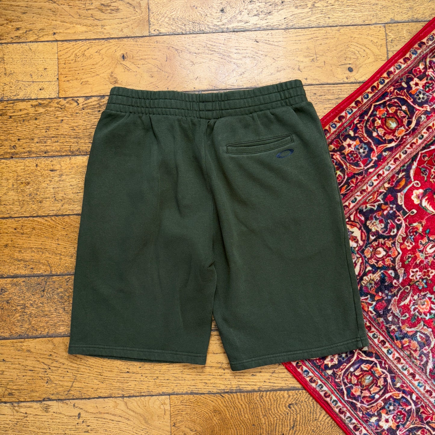 Vintage Oakley Green Sweat Joggers Baggy Shorts Jorts - 34