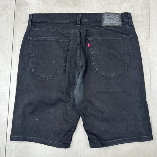 Vintage Levis 505 Black Baggy Denim Shorts - 36