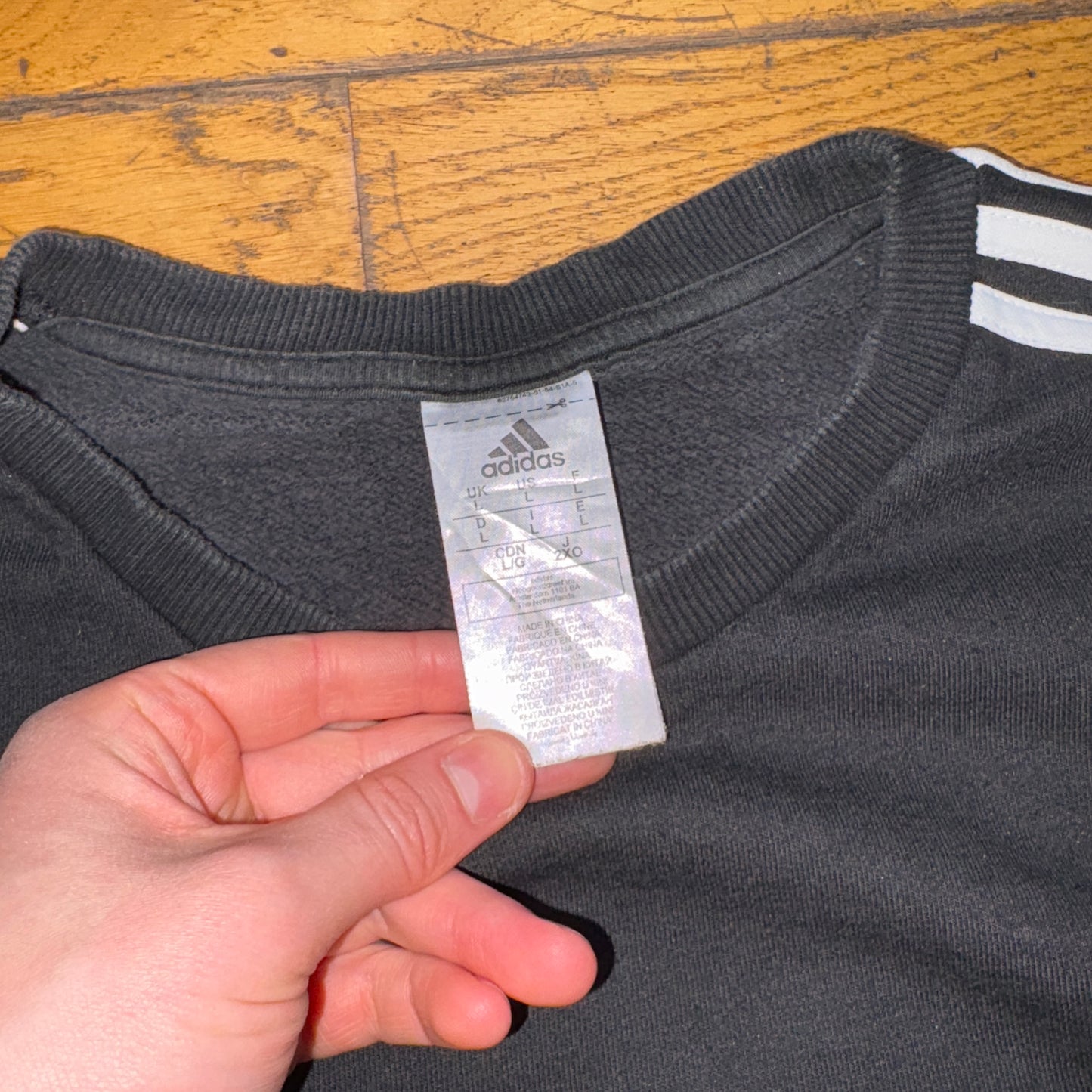 Vintage Adidas Black Embroidered Sweatshirt - L