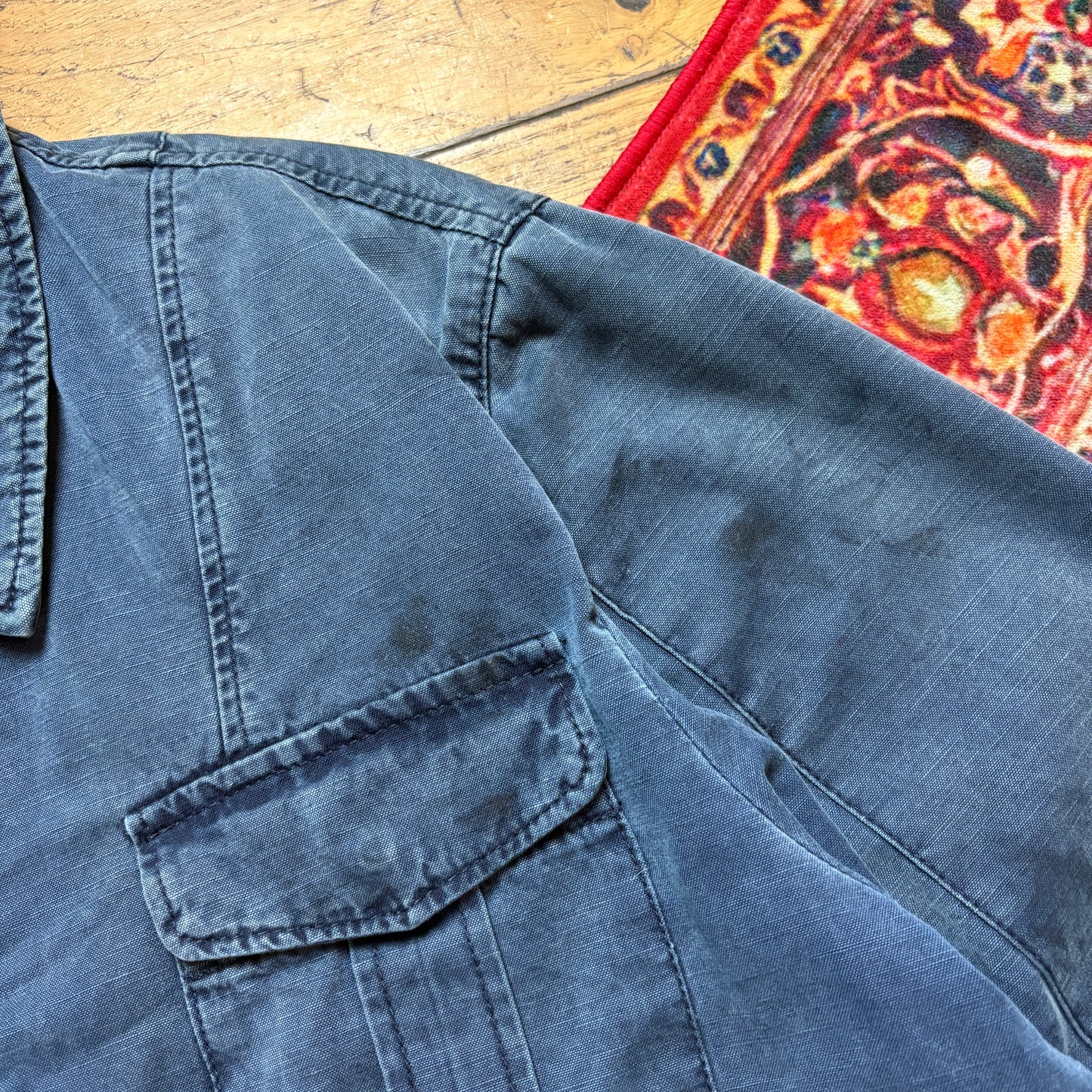 Vintage Marlboro Blue Cropped Fit Workwear Cargo Jacket - M