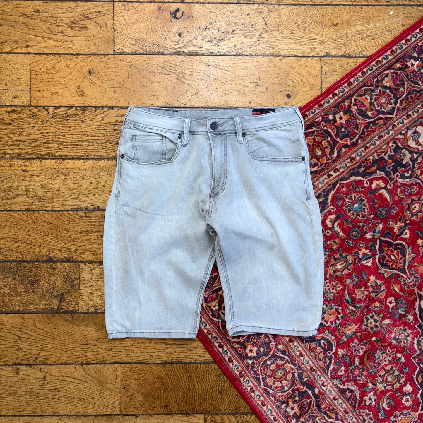 Vintage Grey Denim Shorts - 34