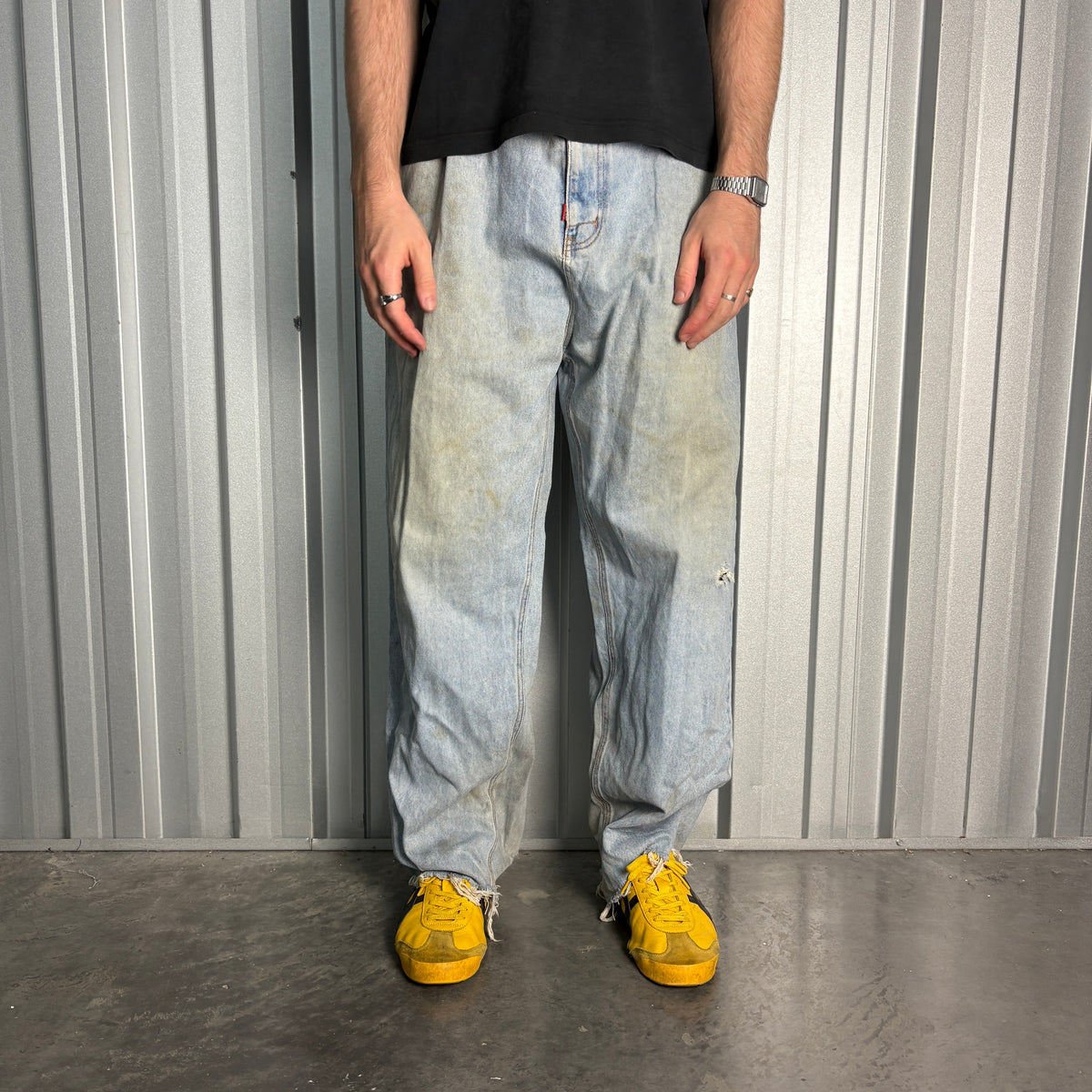 Ecko Unltd Blue Embroidered Japanese Denim Hip Hop Y2K Baggy Jeans - 40S