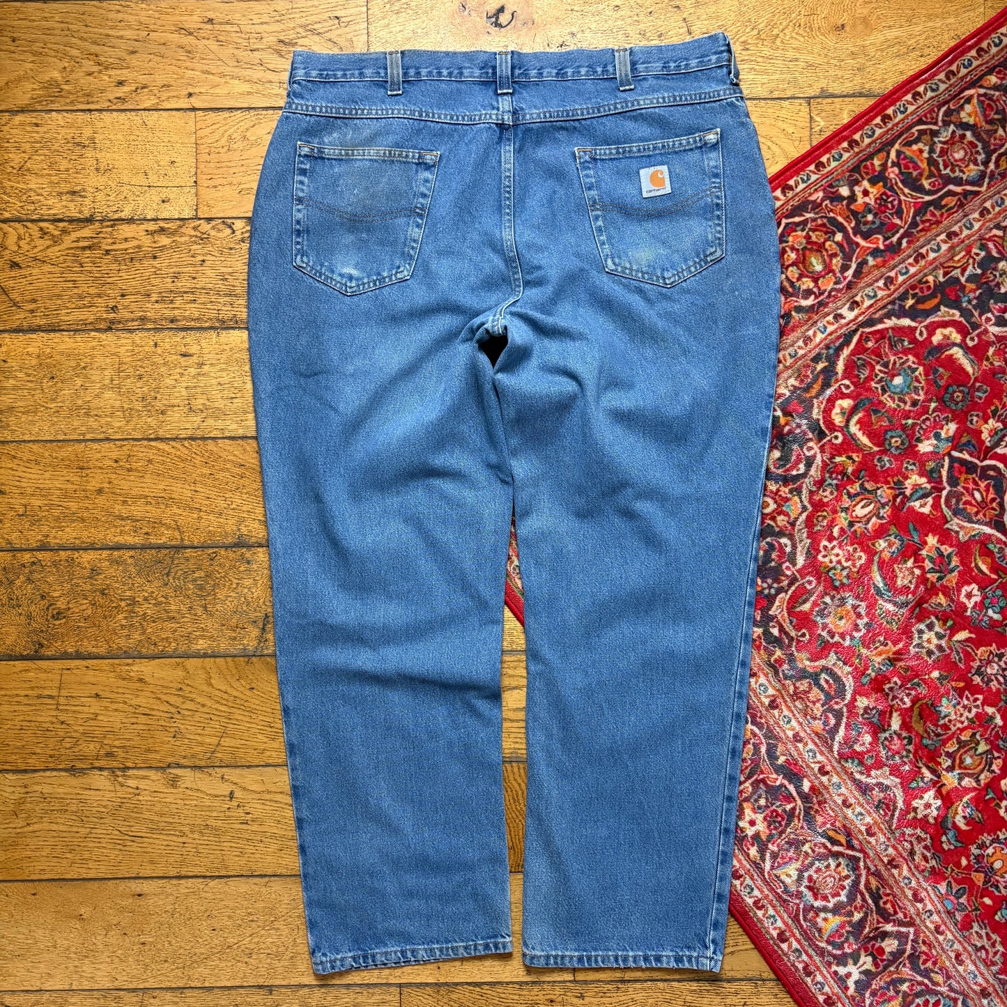 Vintage Carhartt Workwear Carpenter Baggy Blue Jeans - 38R