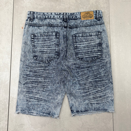 Vintage Moto Hip Hop Baggy Blue Shorts Jorts - 36