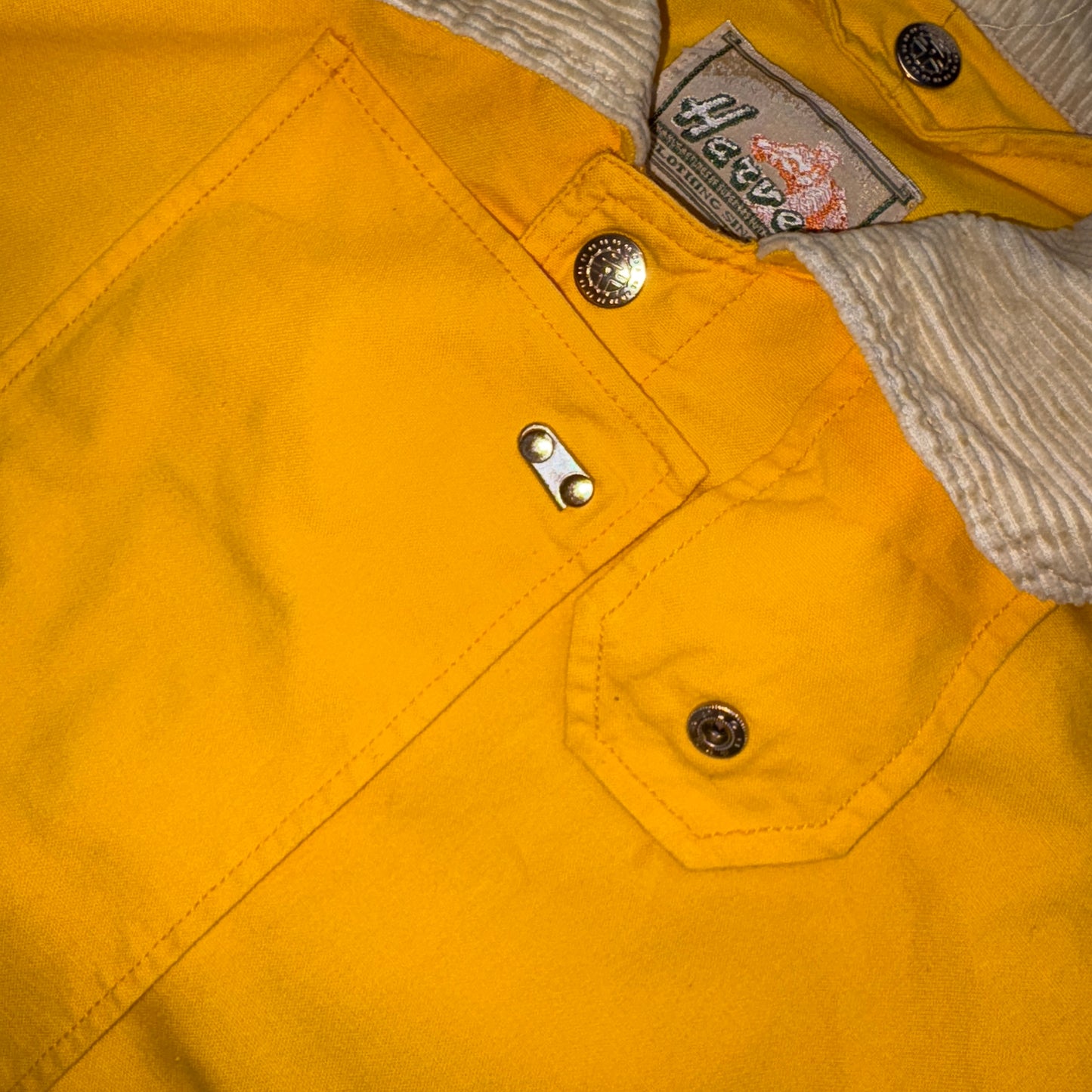 Vintage Harvey Yellow Fireman Clasp Trench Coat Jacket - XL