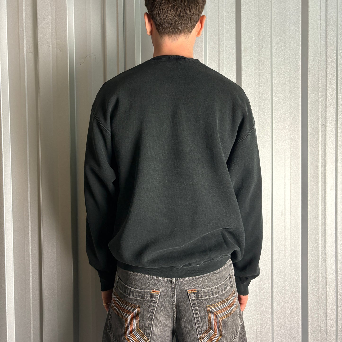 Vintage 90s Nike Black Swoosh Embroidered Sweatshirt - XL