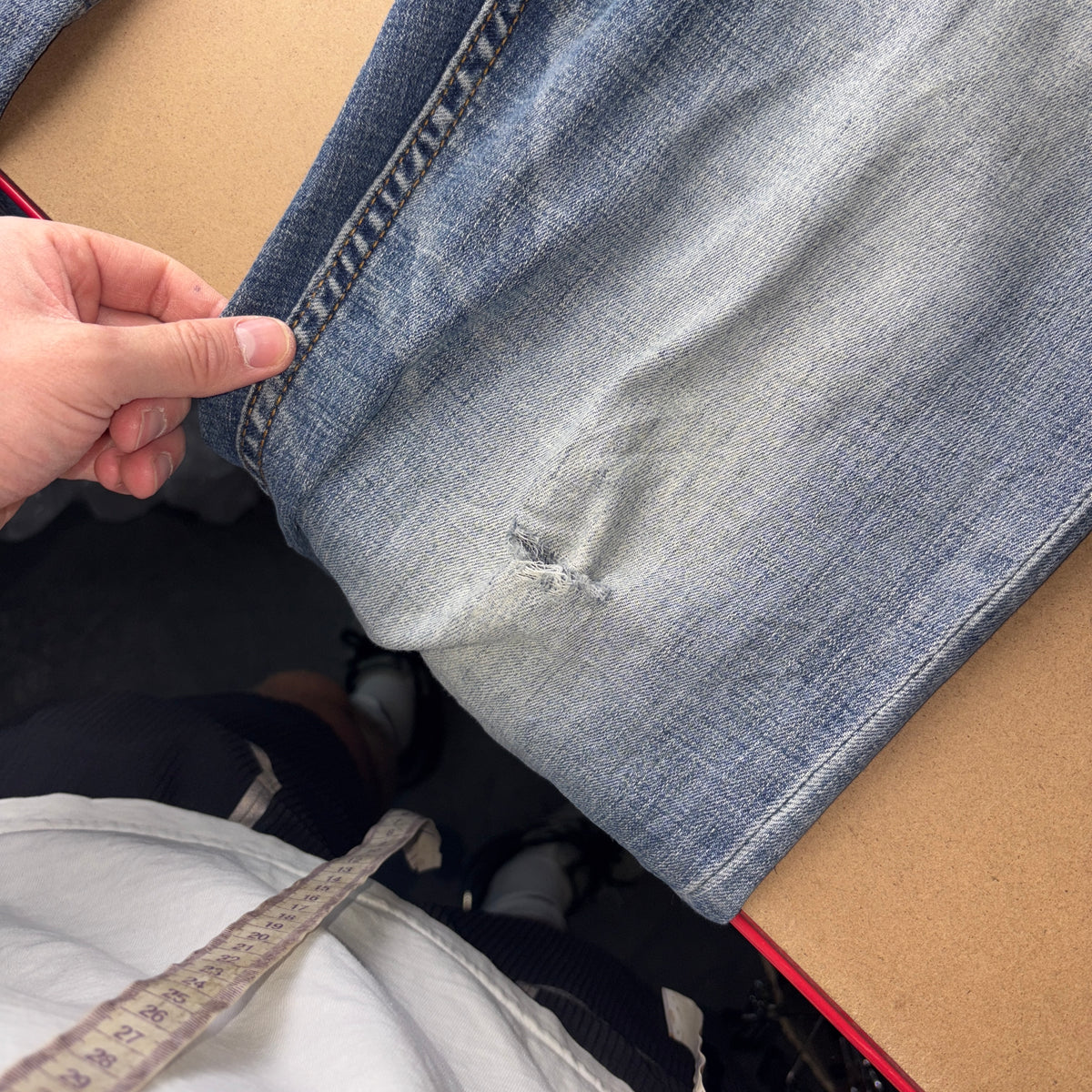 Big Train Blue Embroidered Japanese Denim Hip Hop Y2K Straight Jeans - 32R