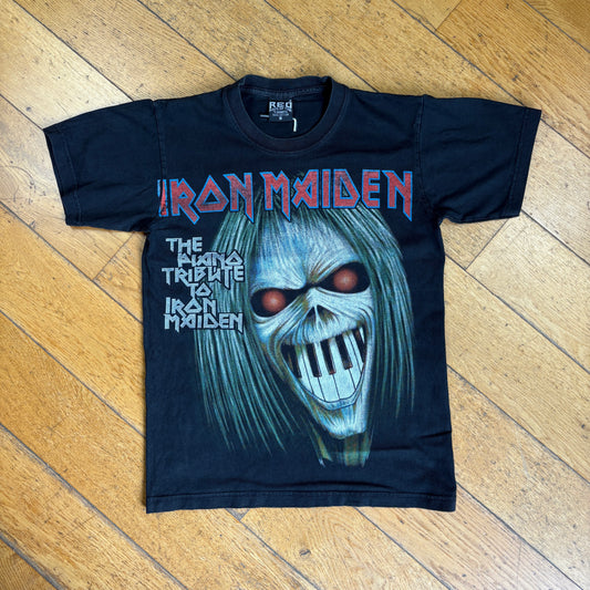 Vintage Iron Maiden Rock Music Black Graphic T-Shirt - XS