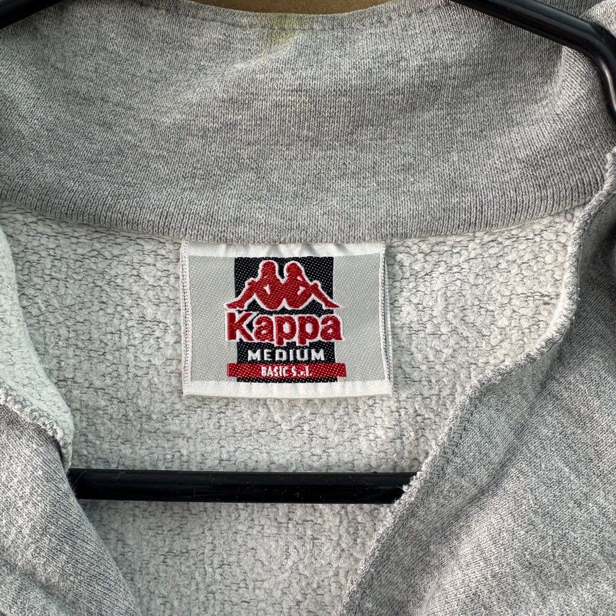 Vintage 90s Kappa Grey Zip Embroidered Sweatshirt - M