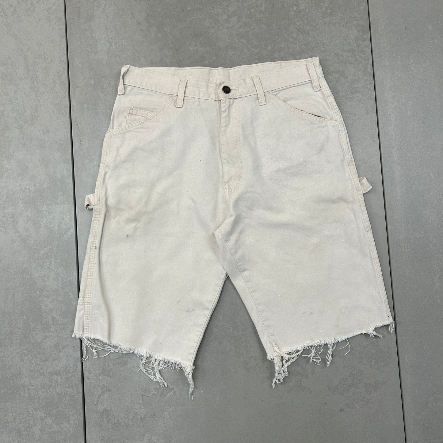 Vintage Dickies Workwear Carpenter Cream Shorts - 30