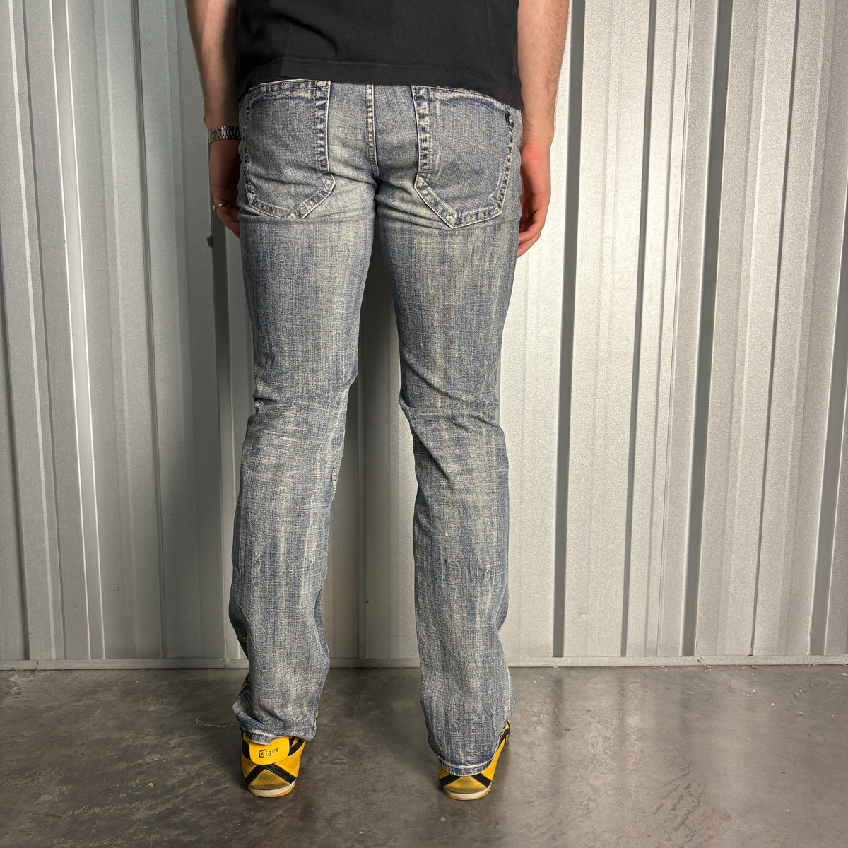 Bobson Embroidered Blue Japanese Denim Hip Hop Y2K Straight Jeans - 38R