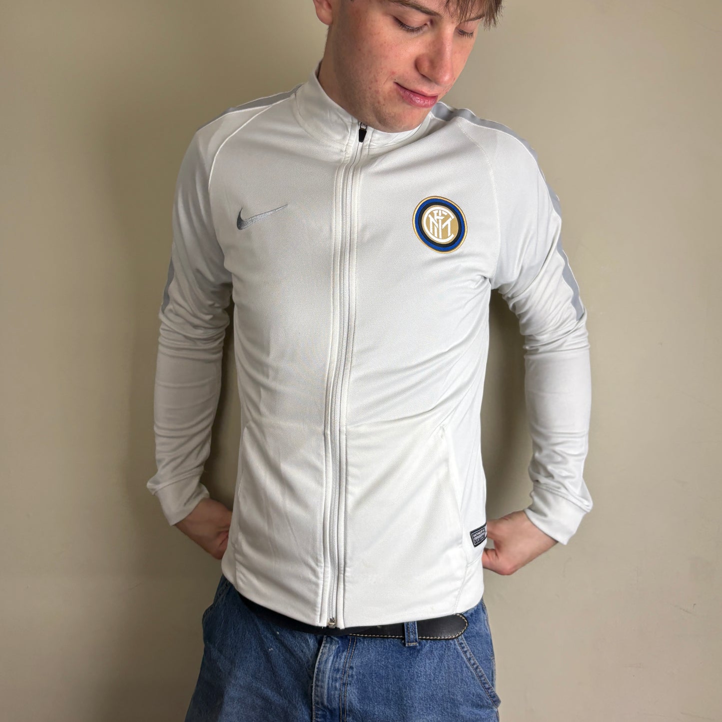 Vintage Nike Inter Milan White Football Tracksuit Track Jacket - S