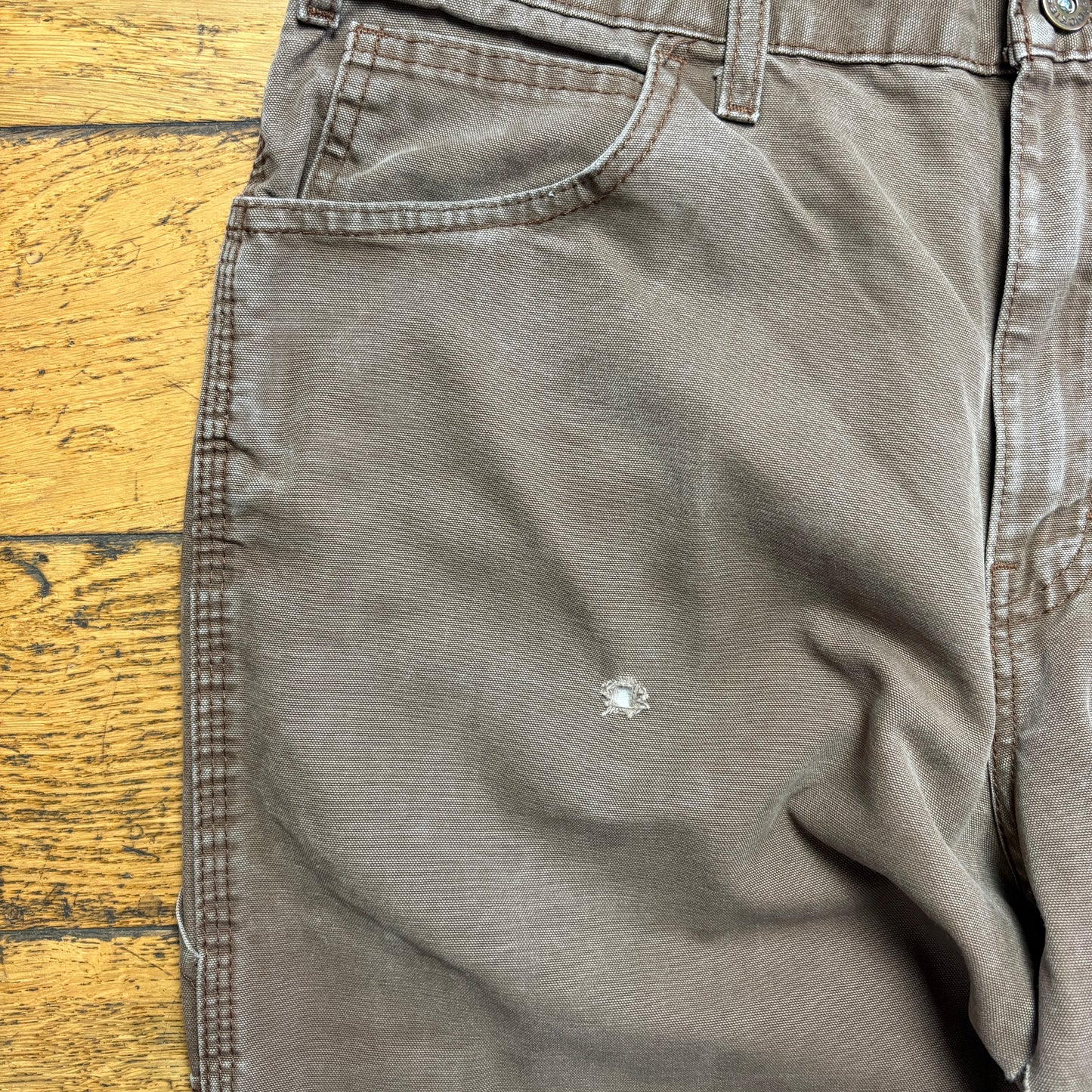 Vintage Dickies Workwear Carpenter Brown Baggy Trousers - 32S