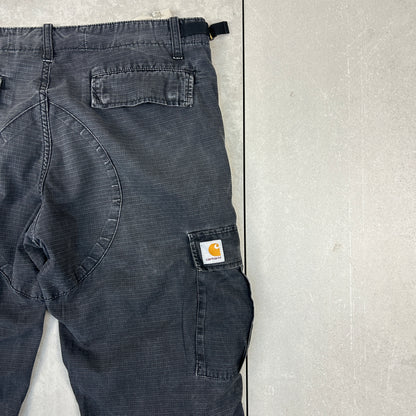 Vintage Carhartt Black Workwear Carpenter Baggy Cargo Trousers - 34