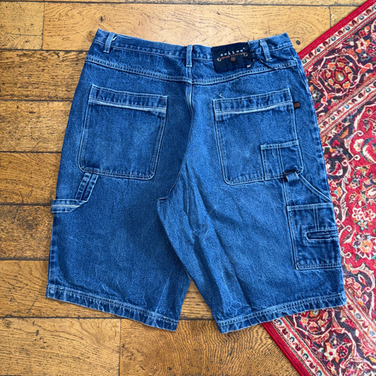 Vintage ooLLaa Blue Y2K Hip Hop Baggy Jeans Shorts Jorts - 38