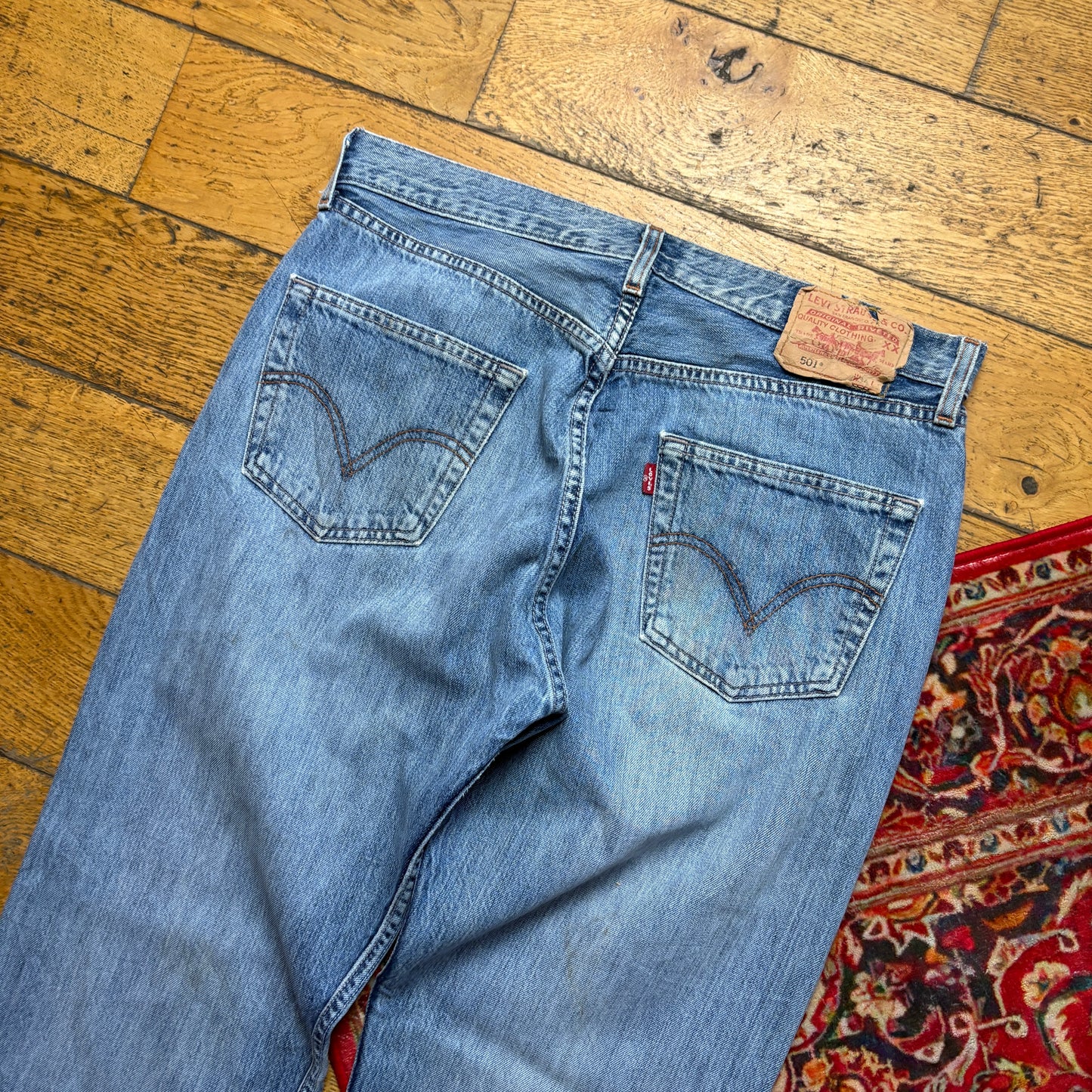 Vintage Levis 501 Straight Blue Denim Jeans - 33R