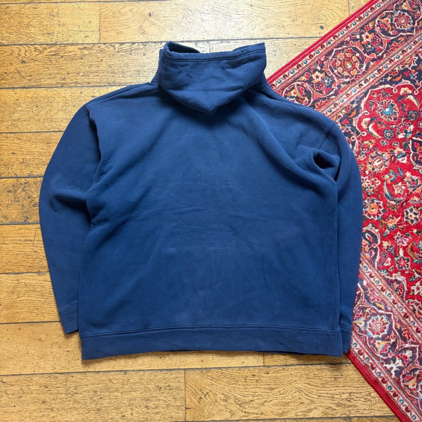 Vintage Reebok Navy Hoodie Embroidered Sweatshirt - XL