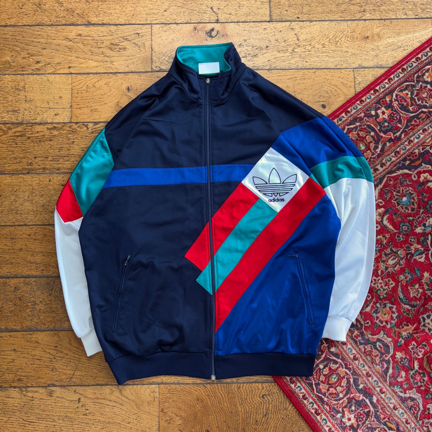 Vintage 90s Adidas Navy Tracksuit Track Jacket - XL