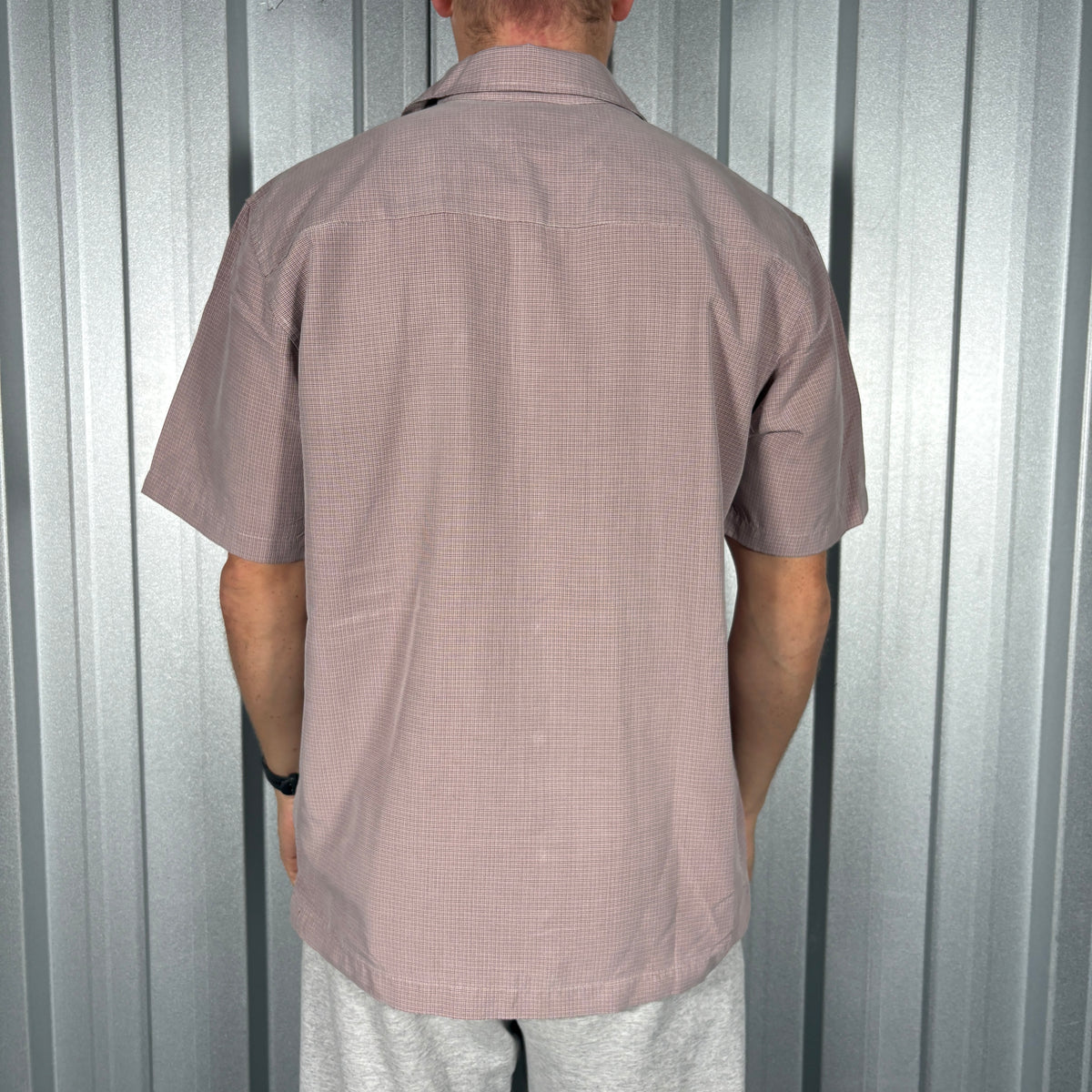 Quiksilver Pink Red Check Plaid Short Sleeve Shirt - M