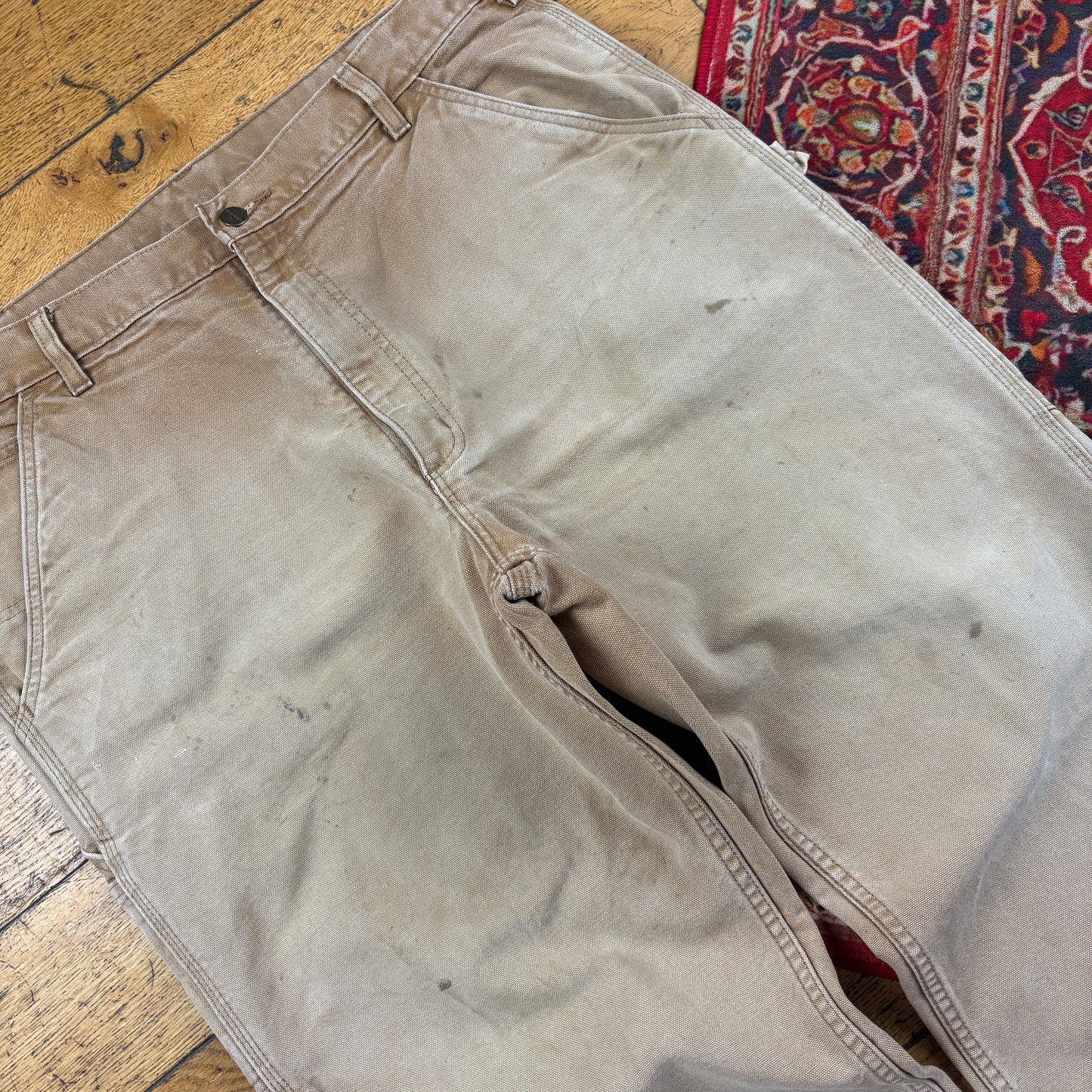 Vintage Carhartt Brown Workwear Carpenter Baggy Trousers - 38