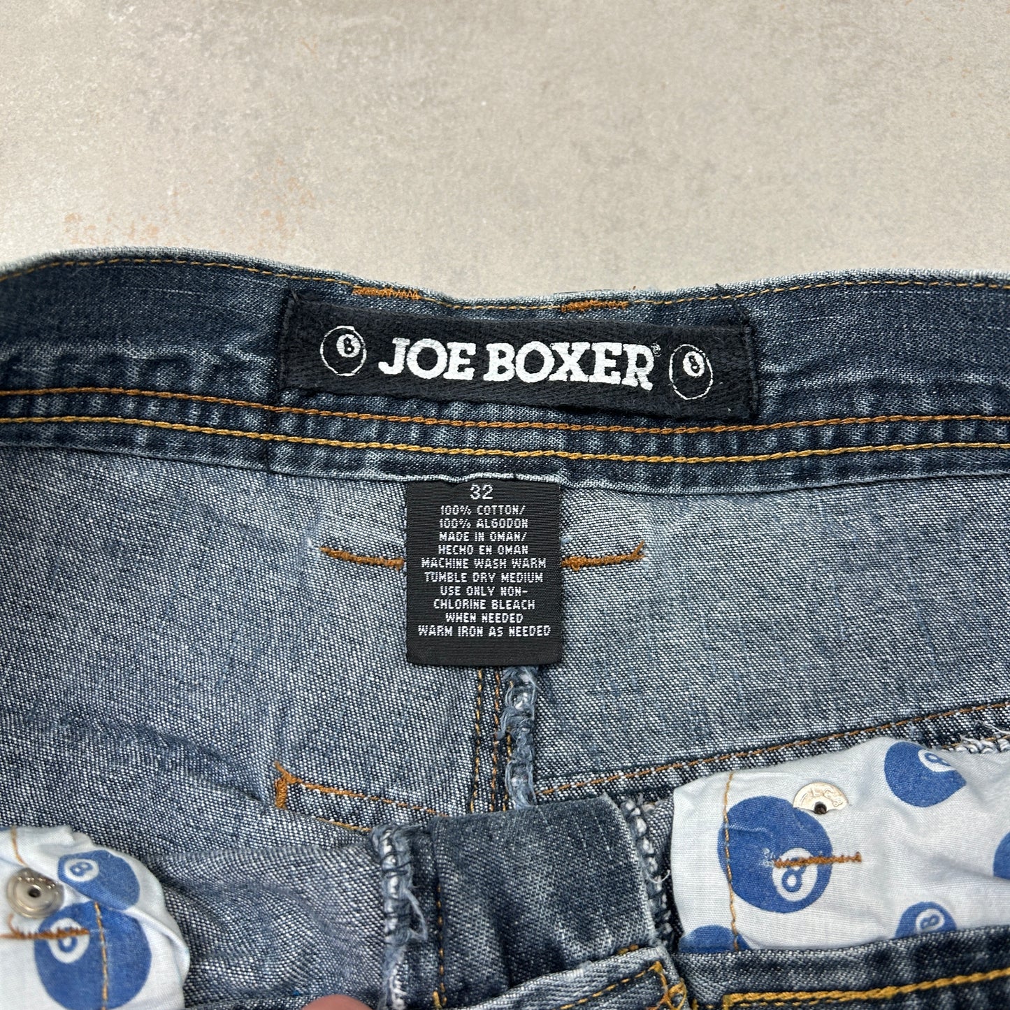 Vintage Embroidered Hip Hop Baggy Blue Shorts Jorts - 32