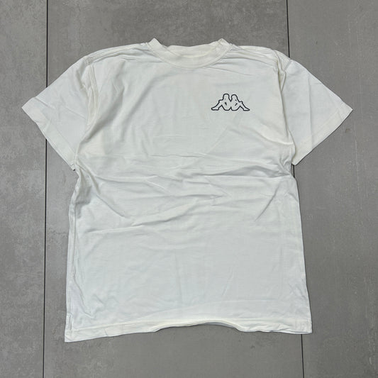 Vintage Kappa Cream White Graphic T-Shirt - M