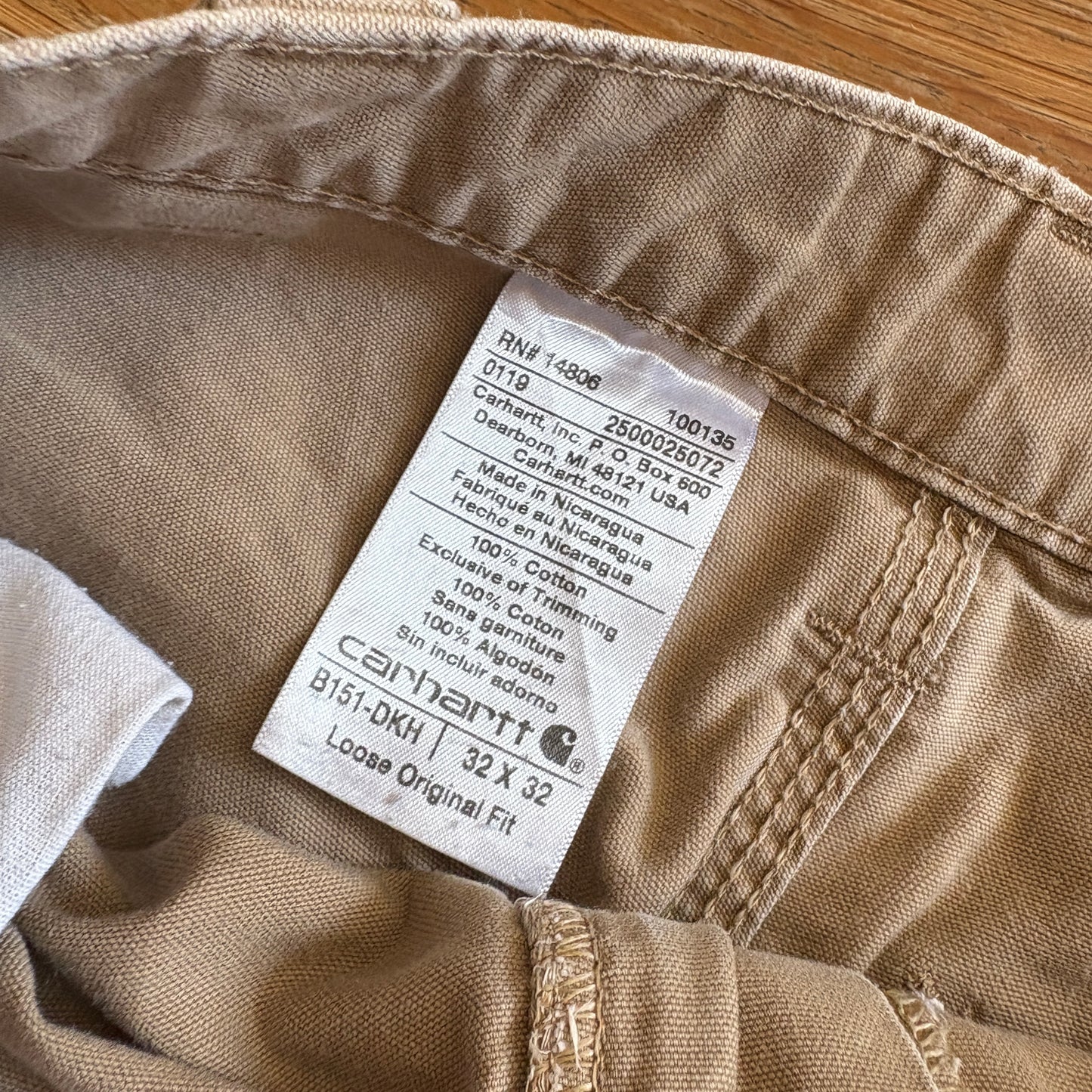 Vintage Carhartt Light Brown Workwear Carpenter Baggy Trousers - 32R