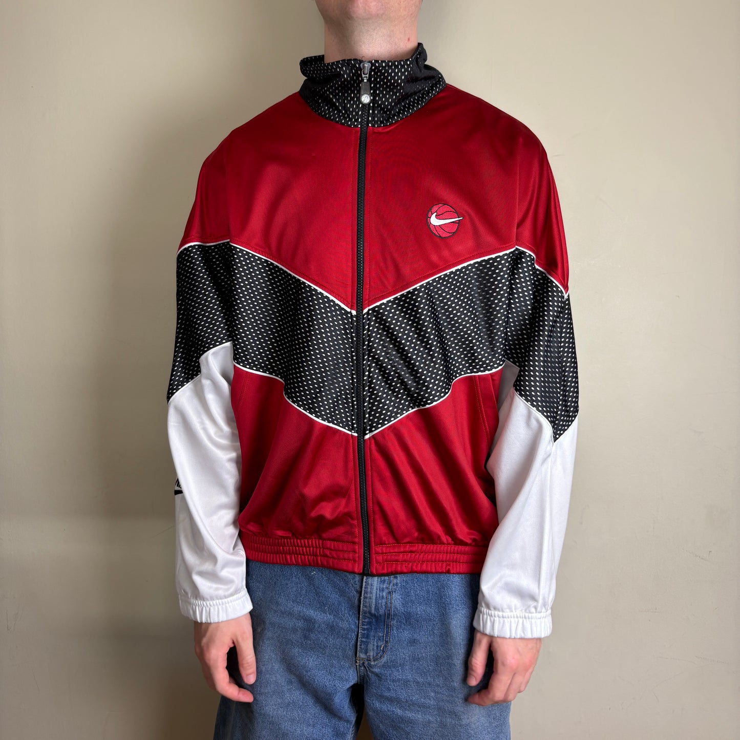 Vintage Nike Basketball 90s Red Track Jacket - XL