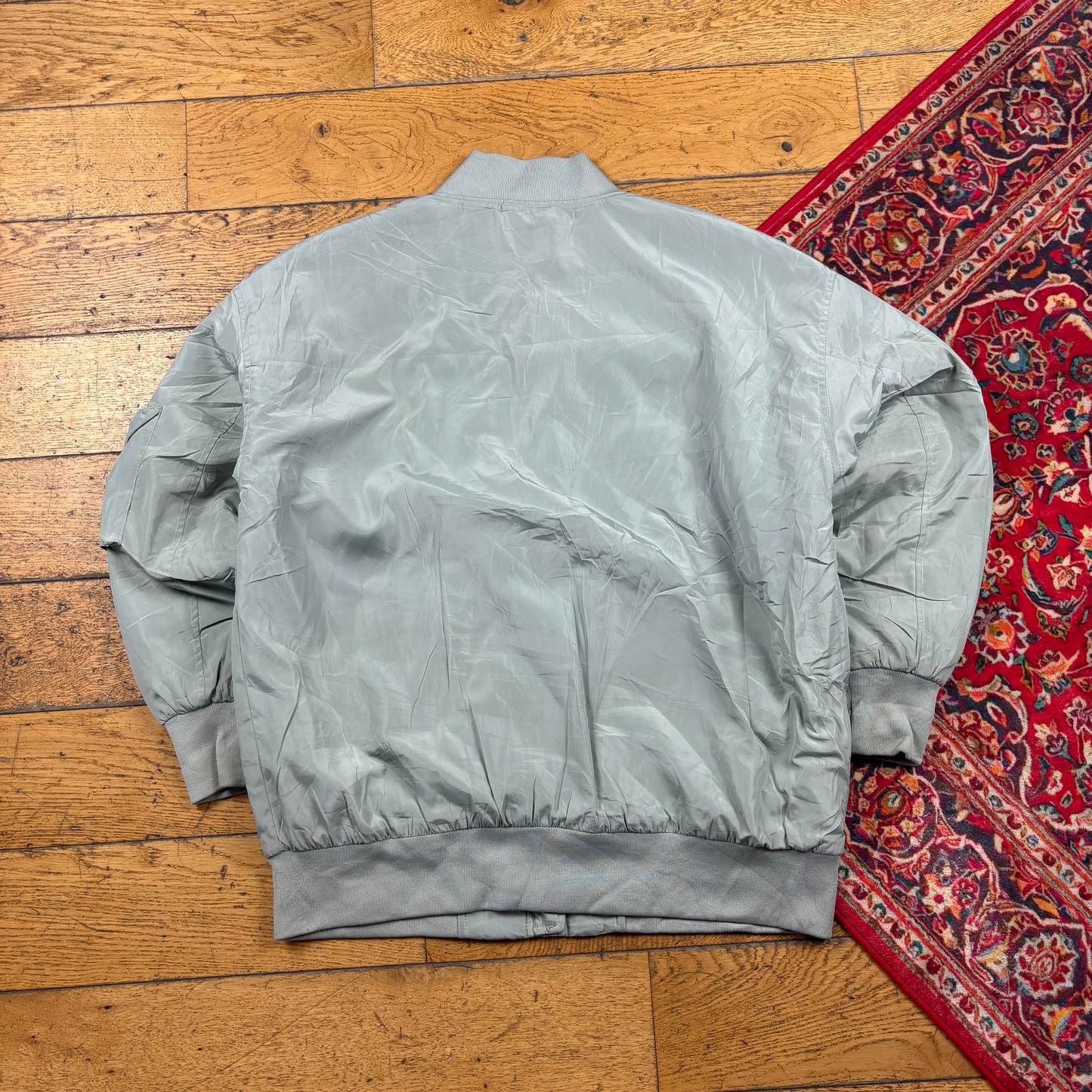 Vintage Grey MA-1 Bomber Jacket - M