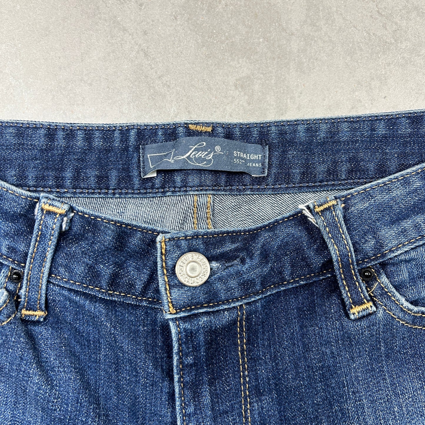 Vintage Levis 552 Womens Straight Blue Denim Jeans - 12