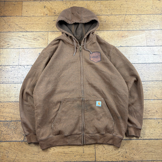 Vintage Carhartt Brown Hoodie Sweatshirt - XL