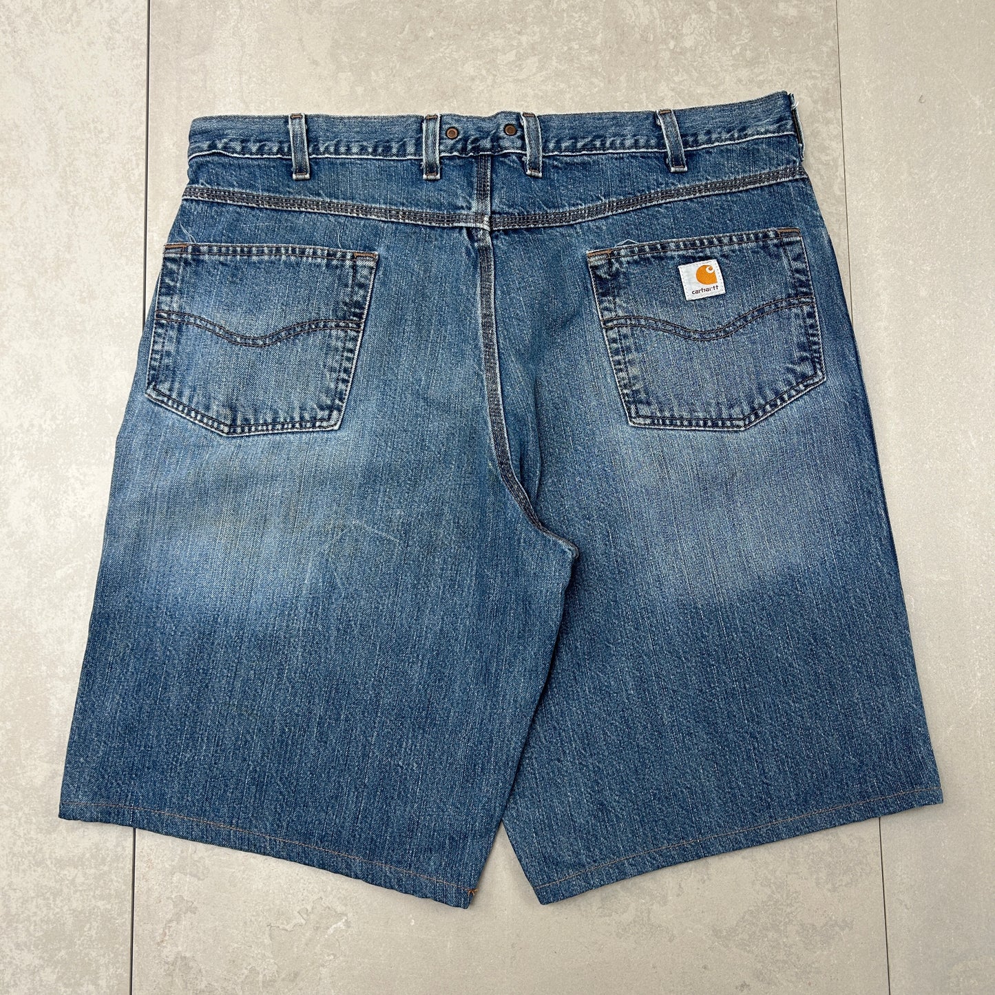 Vintage Carhartt Workwear Baggy Blue Carpenter Shorts - 42