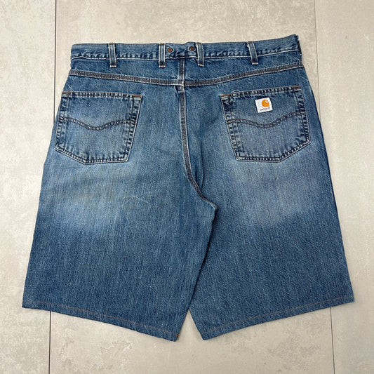 Vintage Carhartt Workwear Baggy Blue Carpenter Shorts - 42