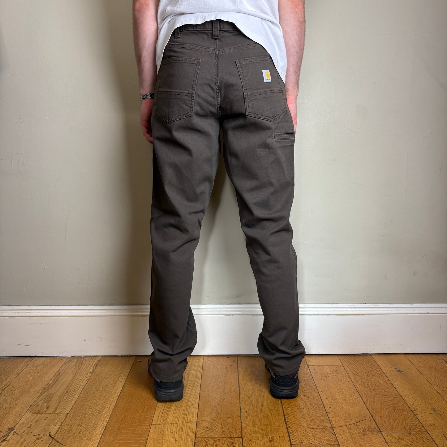 Vintage Carhartt Brown Workwear Carpenter Baggy Chino Trousers - 34L