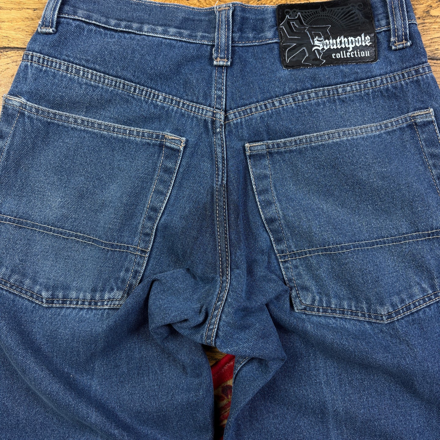 Vintage Southpole Blue Embroidered Y2K Hip Hop Baggy Jeans - 32