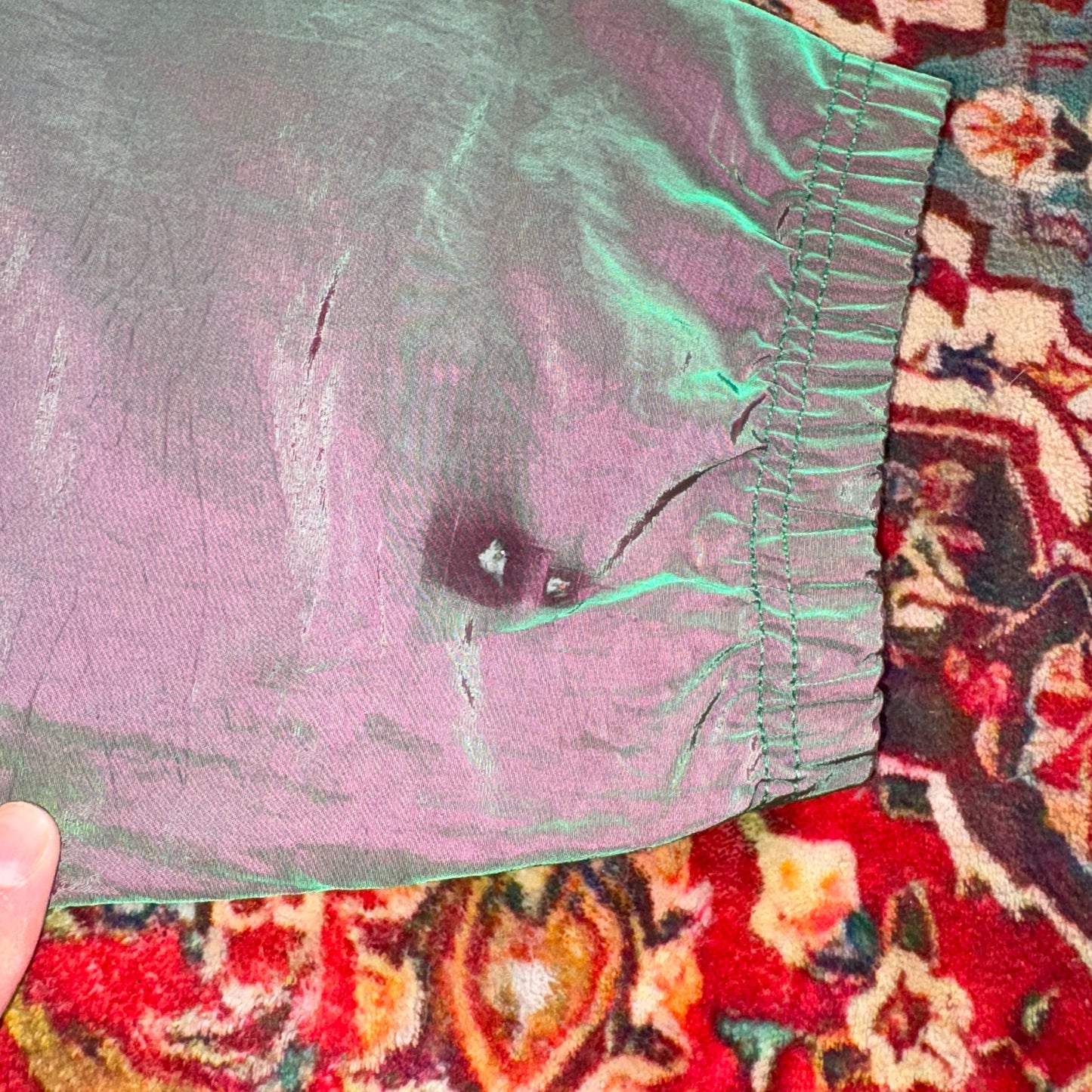 Vintage Surf Style Iridescent Purple Green Tracksuit Shell Jacket - 2XL