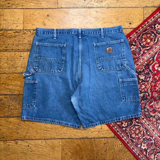 Vintage Carhartt Workwear Blue Baggy Carpenter Jorts Shorts - 40