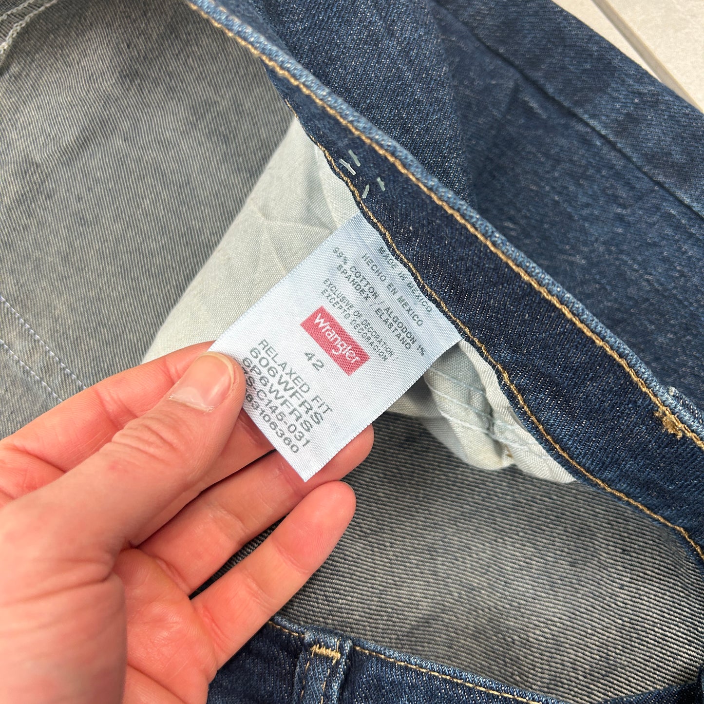 Vintage Wrangler Dark Blue Denim Carpenter Baggy Shorts - 42