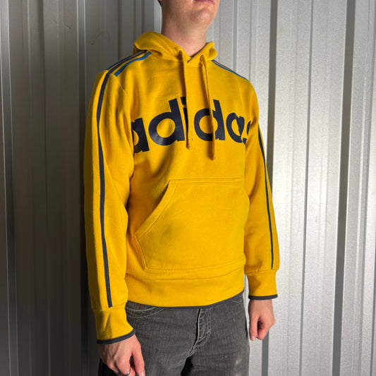 Vintage Adidas Yellow Hoodie Sweatshirt - M
