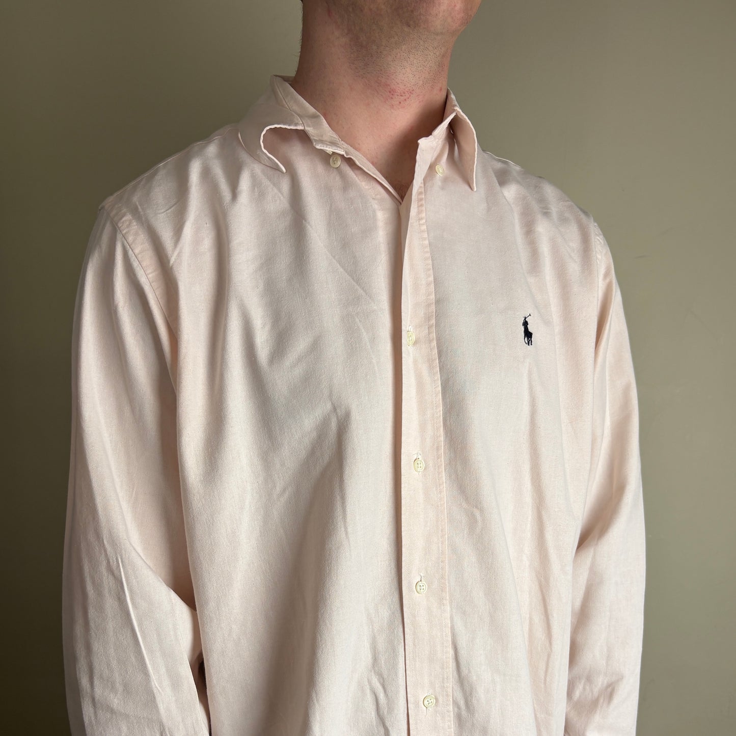 Vintage Ralph Lauren Light Pink Embroidered Shirt - XL