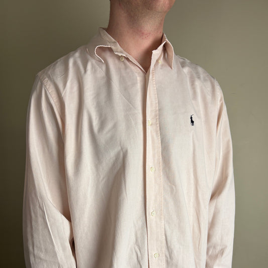 Vintage Ralph Lauren Light Pink Embroidered Shirt - XL