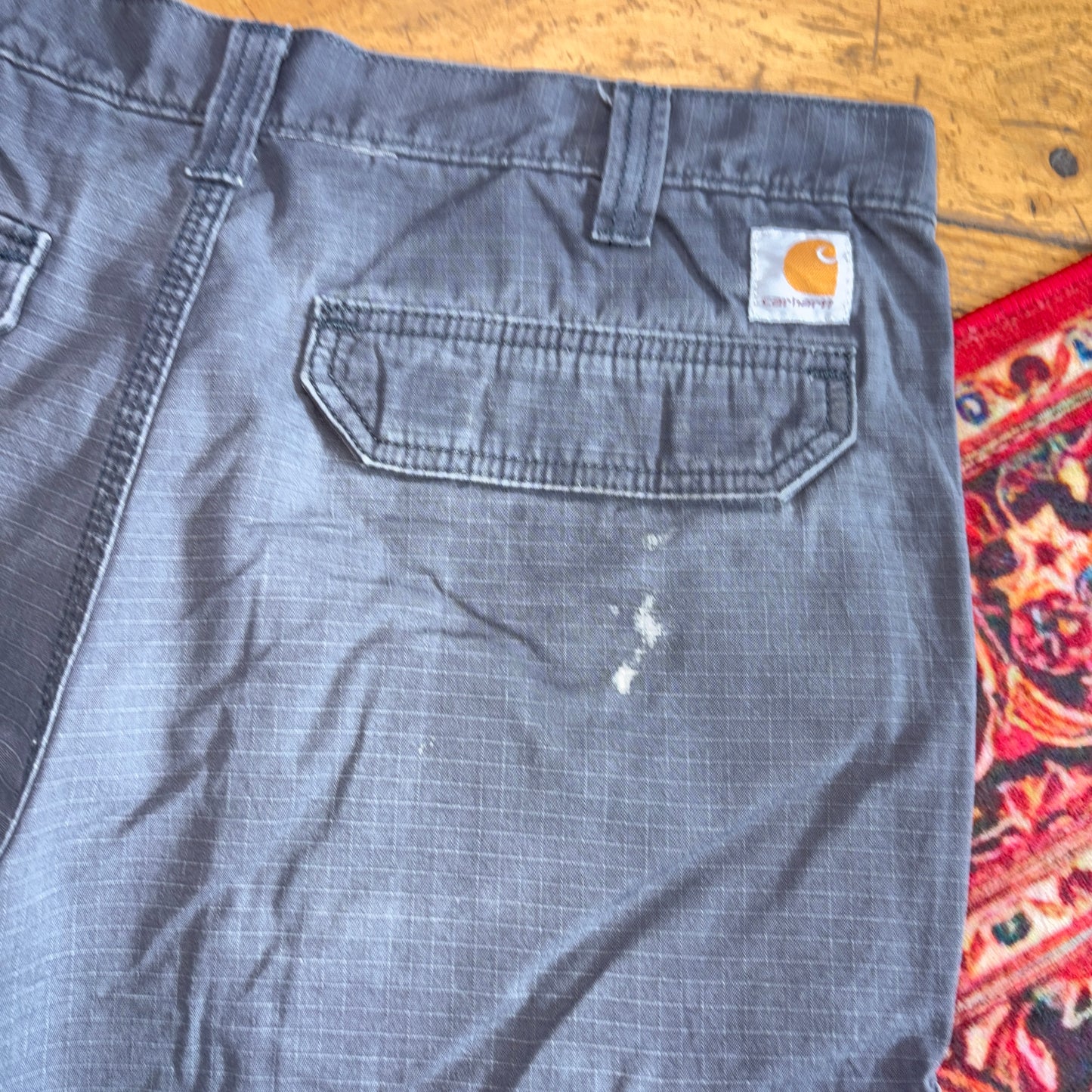 Vintage Carhartt Grey Workwear Baggy Carpenter Shorts - 36