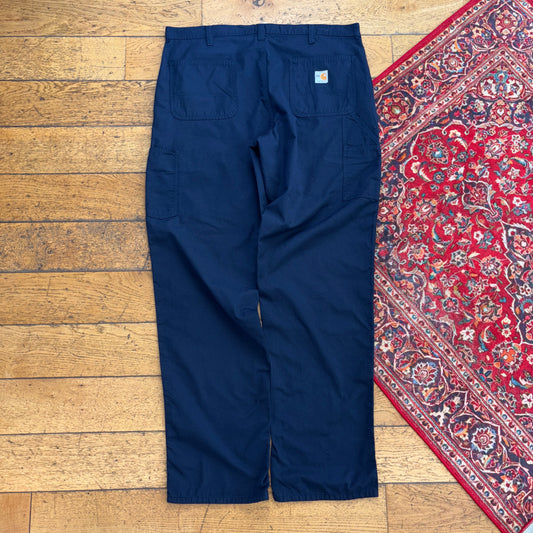 Vintage Carhartt Navy Workwear Carpenter Baggy Trousers - 38L