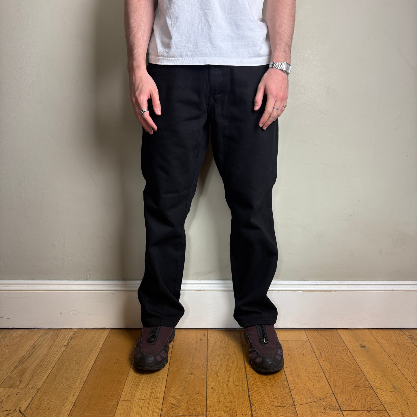 Vintage Dickies Workwear Black Carpenter Baggy Trousers - 36R