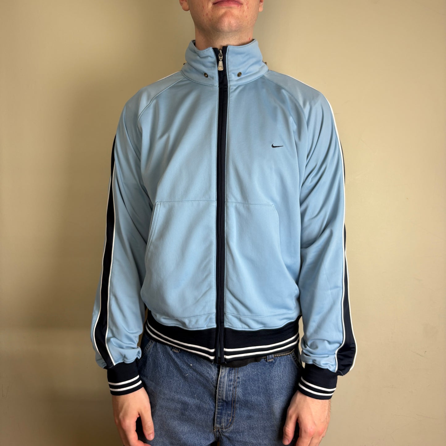Vintage Nike Y2K Blue Track Jacket - M