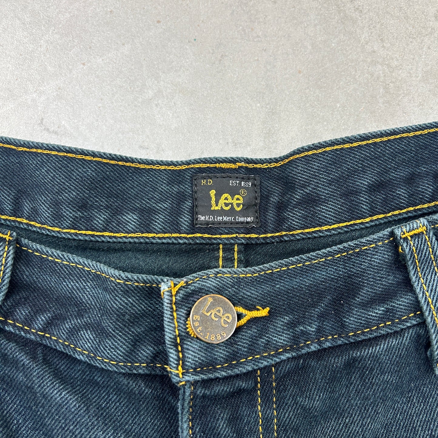 Vintage Lee Straight Dark Blue Denim Jeans - 36