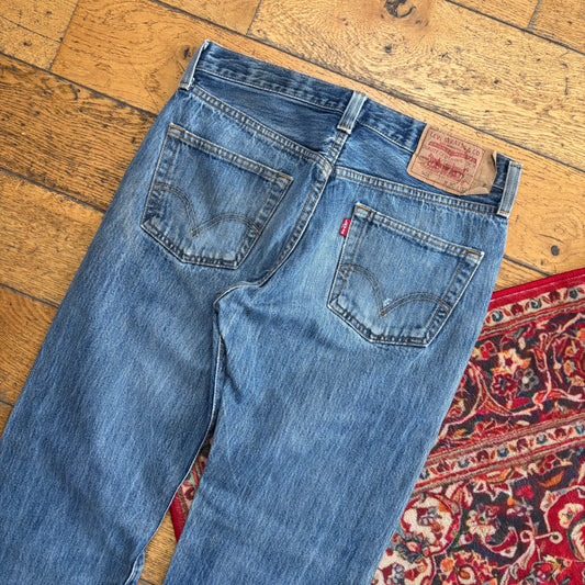 Vintage Levis 501 Straight Blue Denim Jeans - 30R