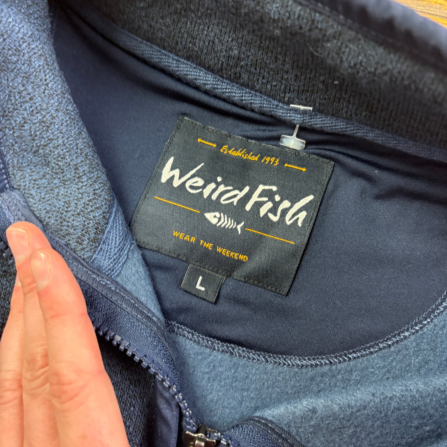 Vintage Weird Fish Surfwear Navy Fleece Gilet Vest - L